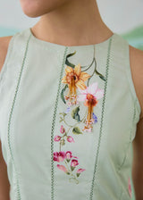 WILLOW SLEEVELESS DRESS - SAGE GREEN