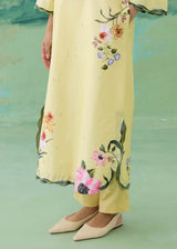 AUREA LONG KURTA WITH PANTS - BUTTER YELLOW
