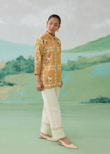 ARIA GRID SHIRT - WARM OCHRE