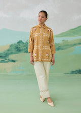 ARIA GRID CO-ORD SET - WARM OCHRE