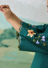 SERRA SHORT KURTA SET - EMERALD GREEN