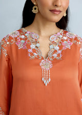 NAYAB FARSHI SET - BURNT ORANGE