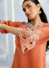 NAYAB FARSHI SET - BURNT ORANGE