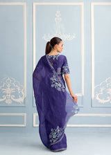 AARZOO SAREE AND RUH BLOUSE SET - DEEP INDIGO