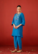 NURA KURTA SET - CERULEAN BLUE