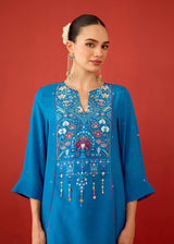 NURA KURTA SET - CERULEAN BLUE