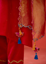 ZOYA KURTA SET - RED