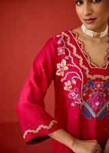 ZOYA KURTA SET - RED