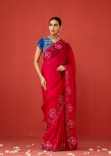ZOHRA SAREE BLOUSE SET - RED