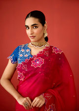 ZOHRA SAREE BLOUSE SET - RED