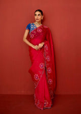 ZOHRA SAREE BLOUSE SET - RED