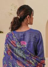 Rehaab Tissue Kurta Set - Purple