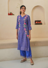 Rehaab Tissue Kurta Set - Purple