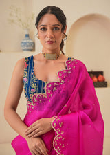 Nargis Saree Nima Blouse - Fuchsia Pink