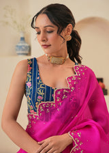 Nargis Saree Nima Blouse - Fuchsia Pink