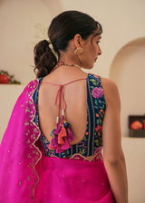 Nargis Saree Nima Blouse - Fuchsia Pink