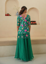 Seri Kurta Lehenga Set - Emerald Green
