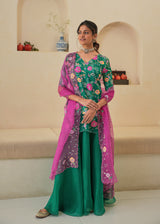 Seri Kurta Lehenga Set - Emerald Green