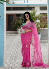 CHANDNI PAHWA IN OUR Avril Saree Blouse Set - Magenta