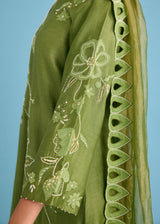 NELLI KURTA SET - OLIVE GREEN