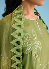 NELLI KURTA SET - OLIVE GREEN