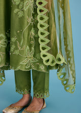NELLI KURTA SET - OLIVE GREEN