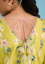 SERENA SHARARA SET - OLIVE YELLOW