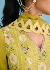 SERENA SHARARA SET - OLIVE YELLOW