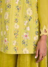 SERENA SHARARA SET - OLIVE YELLOW