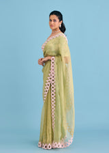 KEREN SAREE SERENA BLOUSE SET - PISTA GREEN
