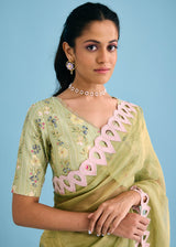 KEREN SAREE SERENA BLOUSE SET - PISTA GREEN