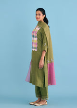 SAHAR KURTA SET - OLIVE GREEN