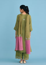 SAHAR KURTA SET - OLIVE GREEN