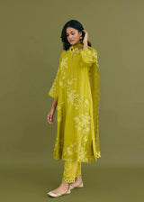 NELLI KURTA SET - OLIVE YELLOW