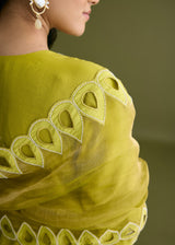 NELLI KURTA SET - OLIVE YELLOW