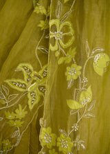 NELLI SAREE - OLIVE YELLOW