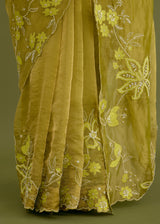 NELLI SAREE - OLIVE YELLOW