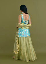 SERENA SHARARA SET - TURQUOISE