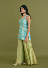 SERENA SHARARA SET - TURQUOISE