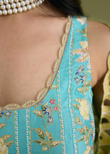 SERENA SHARARA SET - TURQUOISE