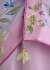 ORELLE SAREE WITH BLOUSE PIECE - POWDER BLUE AND PINK