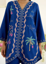 SIARA CO-ORD SET-NAVY BLUE