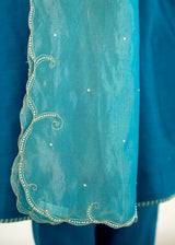 KAYA KURTA SET -PEACOCK BLUE