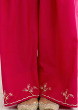 SORIN PEPLUM KURTA SET-VERMILION RED - WITH NORA DUPATTA