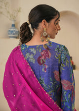 Fiza Short Tissue Kurta Set - Purple