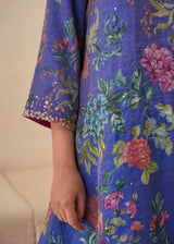Fiza Short Tissue Kurta Set - Purple