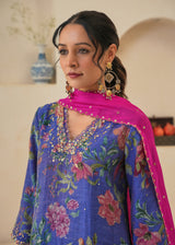 Fiza Short Tissue Kurta Set - Purple