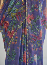 Fiza Tissue Saree - Purple