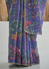 Fiza Tissue Saree - Purple
