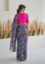 Fiza Tissue Saree - Purple